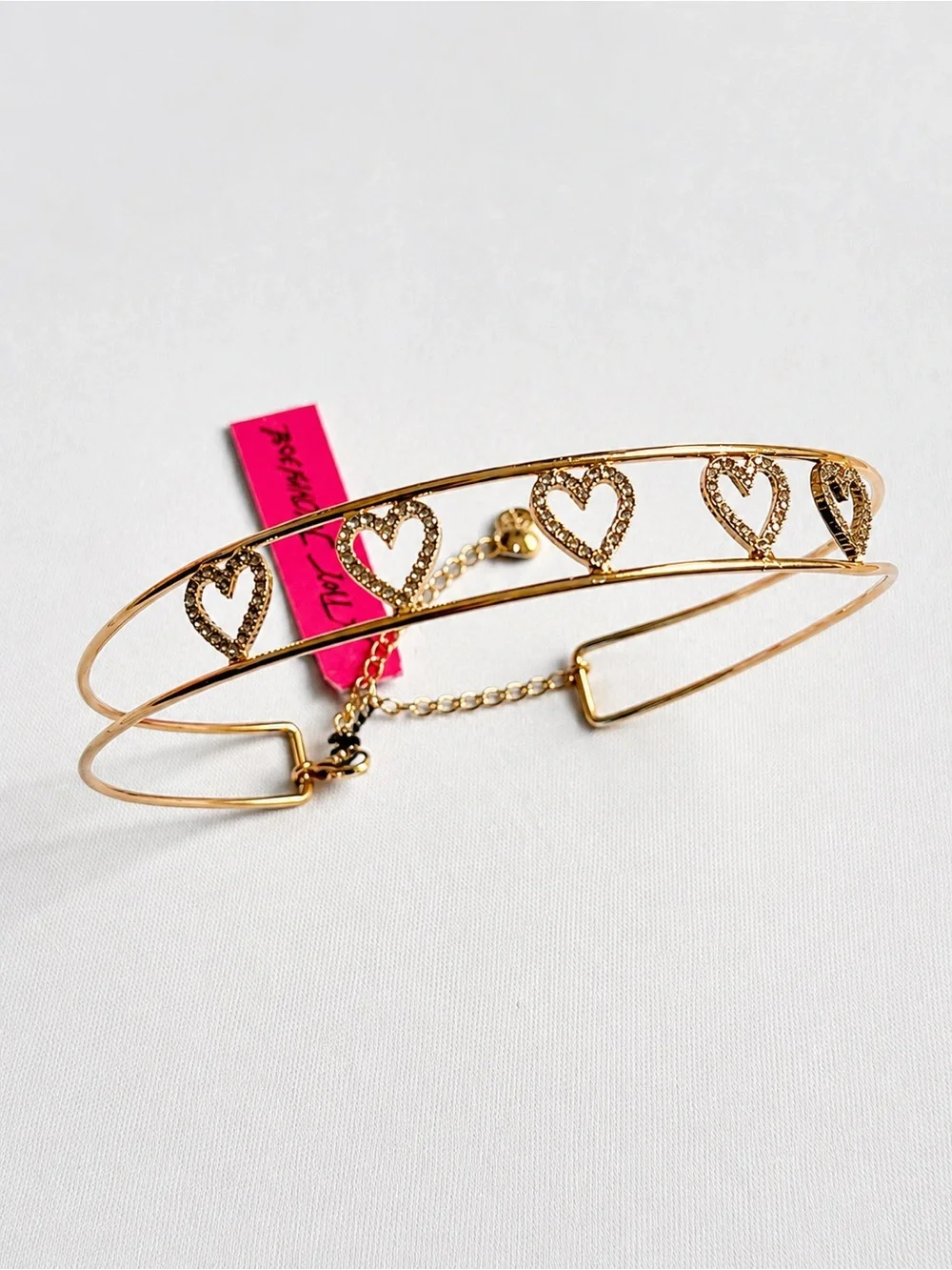 Betsey Johnson - Gold Crystal Heart Chocker